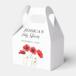 Poppies Flowers Poppy Baby shower Wildflower meisj Bedankdoosjes
