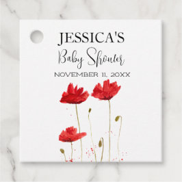 Poppies Flowers Poppy Baby shower Wildflower meisj Bedankjes Labels