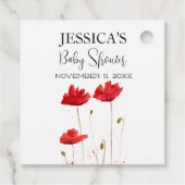 Poppies Flowers Poppy Baby shower Wildflower meisj Bedankjes Labels (Achterkant)