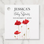 Poppies Flowers Poppy Baby shower Wildflower meisj Bedankjes Labels (Voorkant)