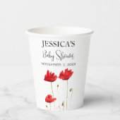 Poppies Flowers Poppy Baby shower Wildflower meisj Papieren Bekers (Voorkant)