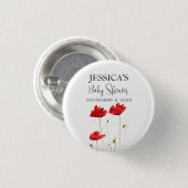 Poppies Flowers Poppy Baby shower Wildflower meisj Ronde Button 3,2 Cm (Voorkant /achterkant)