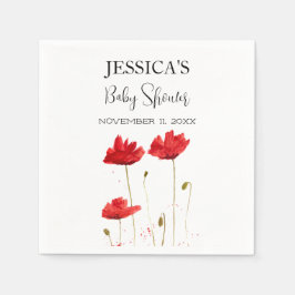 Poppies Flowers Poppy Baby shower Wildflower meisj Servet
