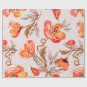 Poppies Flowers Seamless Pattern on a Beige Backgr Cadeaupapier (Vlak)