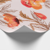 Poppies Flowers Seamless Pattern on a Beige Backgr Cadeaupapier (Hoek)