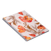 Poppies Flowers Seamless Pattern op een Beige Back Notitieboek (Rechterzijde)
