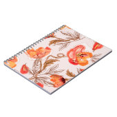 Poppies Flowers Seamless Pattern op een Beige Back Notitieboek (Linkerzijde)