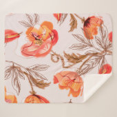 Poppies Flowers Seamless Pattern op een Beige Back Sherpa Deken (Voorkant (horizontaal))