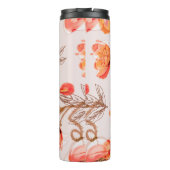 Poppies Flowers Seamless Pattern op een Beige Back Thermosbeker (Achterkant)