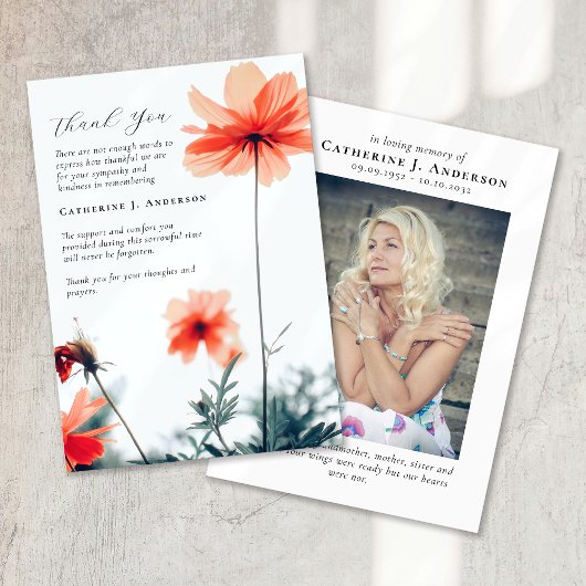 Poppies Foto Sympathy Begrafenismonument Bedankkaart