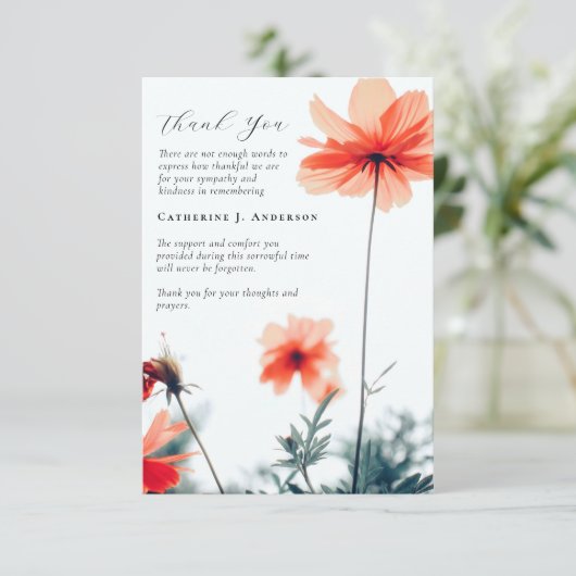 Poppies Foto Sympathy Begrafenismonument Bedankkaart (Staand voorkant)