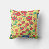 Poppies Garden Yellow Cushion Kussen (Achterkant)