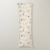 Poppies Geel Goud Grijze Blauwe Waterverf Lichaamskussen (Voorkant Verticaal)