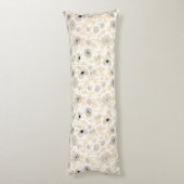 Poppies Geel Goud Grijze Blauwe Waterverf Lichaamskussen (Achterkant (Verticaal))