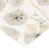 Poppies Geel Grijs Waterverf Bloemen Korte Tafelloper (Hoek)