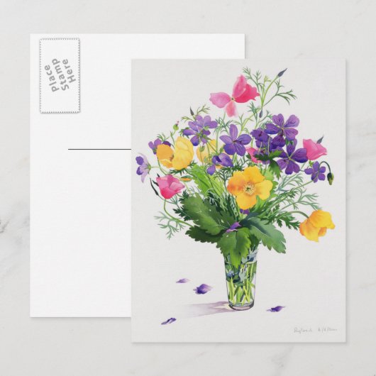 Poppies & Geraniums Briefkaart (Voorkant / Achterkant)