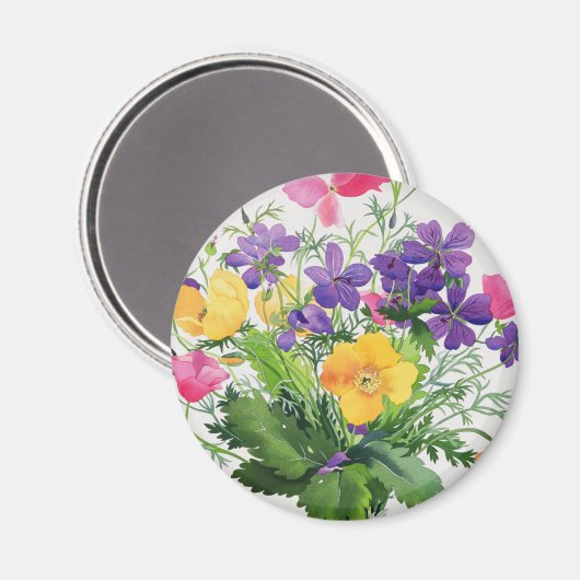 Poppies & Geraniums Magneet (Voorkant / Achterkant)