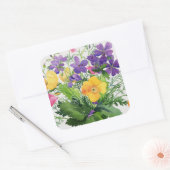Poppies & Geraniums Vierkante Sticker (Envelop)