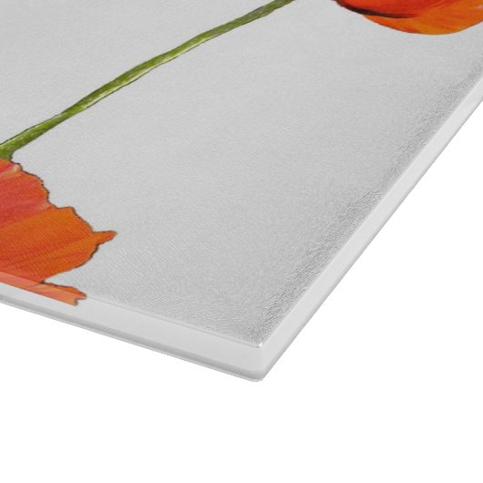 Poppies! Glazen snijvlak Snijplank (Hoek)