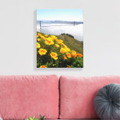 Poppies glimlach op de Golden Gate Bridge 11x14x.7 Canvas Afdruk (Insitu (Woonkamer))
