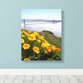 Poppies glimlach op de Golden Gate Bridge 11x14x.7 Canvas Afdruk (Insitu (Houten vloer))