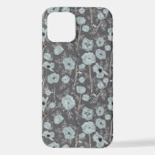 Poppies Grey Blue Black Waterverf Flowers iPhone iPhone Hoesje (Achterkant)