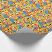 Poppies grote bloemkunst rood sinaasappel cadeaupapier (Hoek)