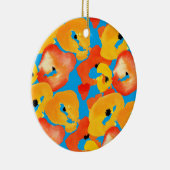 Poppies grote bloemkunst rood sinaasappel keramisch ornament (Rechts)