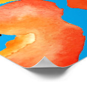 Poppies grote bloemkunst rood sinaasappel poster (Hoek)