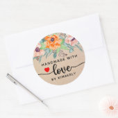 Poppies Handgemaakt met Love Classic Round Sticker (Envelop)