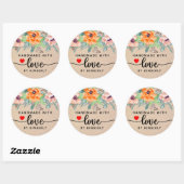 Poppies Handgemaakt met Love Classic Round Sticker (Vel)
