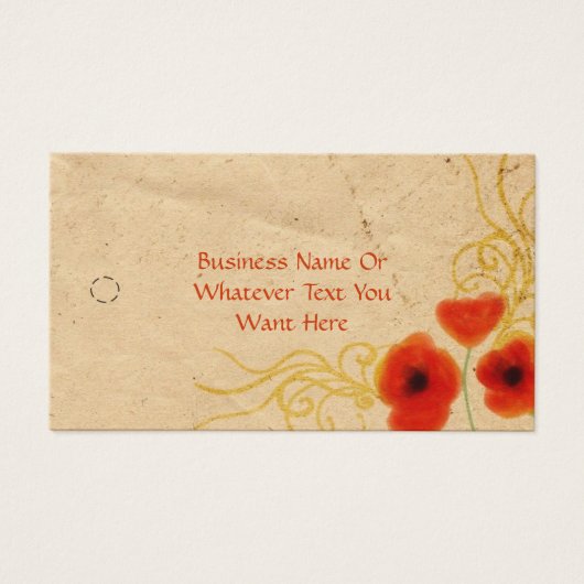 Poppies Hang Label Visitekaartje (Voorkant)