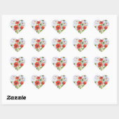 "Poppies" Heart Sticker (Vel)