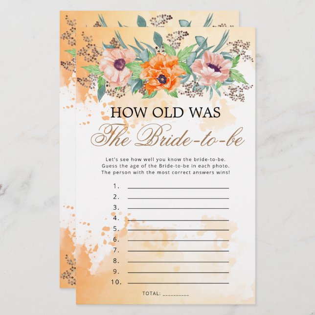 Poppies hoe oud het bruid-om-te-zijn spel was (Voorkant / Achterkant)