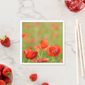 Poppies in een papaver veld papier servetten (Insitu)