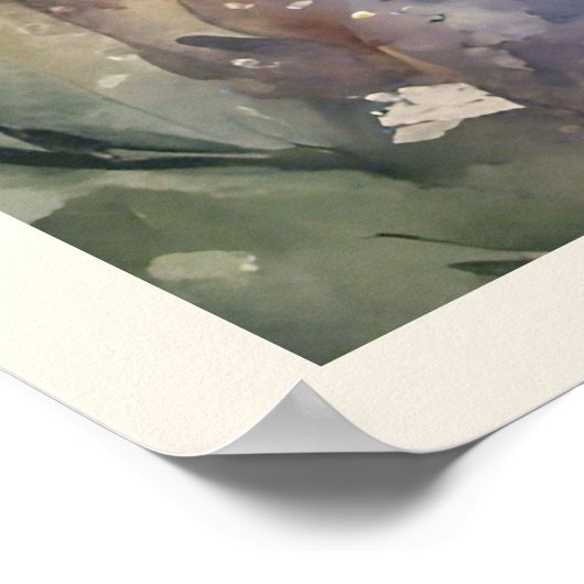 Poppies in het veld bergen natuurlijke scène poster (Hoek)