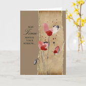 Poppies in karton lijst Sympathy Card Kaart (Gele Bloem)
