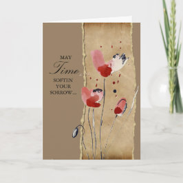 Poppies in karton lijst Sympathy Card Kaart