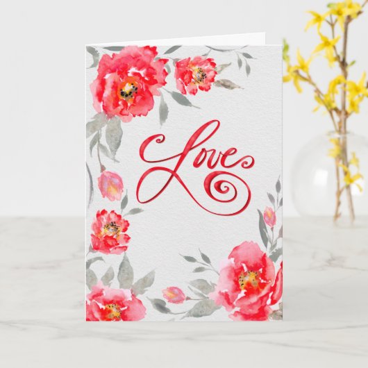 Poppies in Love – Romantic Floral Kaart (Gele Bloem)