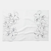 Poppies Ink Sketch Kitchen Towel Theedoek (Horizontaal)