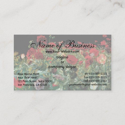 Poppies, John Singer Sargent,  Realisme Art Visitekaartje (Voorkant)