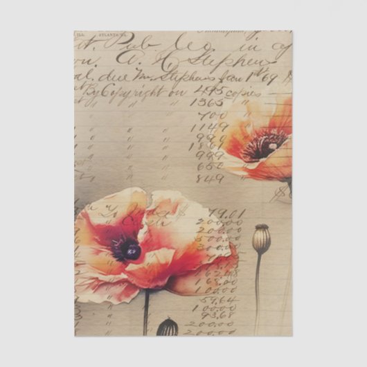 Poppies Journal IV Tissuepapier (Voorkant)