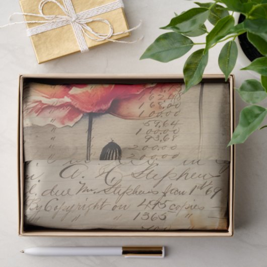 Poppies Journal IV Tissuepapier (Geschenk)