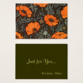 Poppies "Just for You" Cadeau Label Visitekaartje (Voorkant /achterkant)