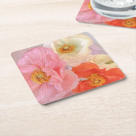 Poppies Kartonnen Onderzetters (Schuin)