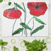 Poppies Kitchen Towel Theedoek (Gevouwen)