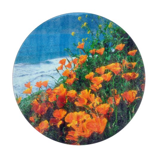 Poppies langs de kust van de Stille Oceaan nabij d Snijplank (Voorkant)