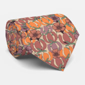 Poppies Meadow Pink en Sinaasappel Stropdas (Opgerold)