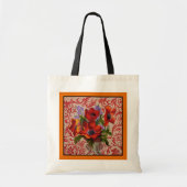 Poppies met een Oranje Border Canvas tas (Voorkant)