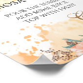 Poppies mimosa bar bruiloftsbord sign poster (Hoek)